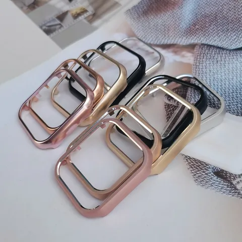 Aluminum Metal Protective Case For Smart Watch Matte And Glossy Bumper Frame Cover Shell Accessories