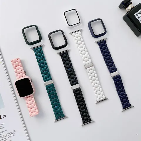Smartwatch Band And Protective Case Set Three Bead Replacement Strap Compatible With Smart Watch Daily Accessories