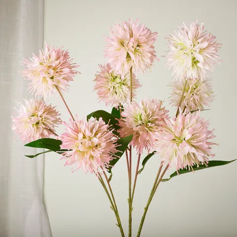Fleurs de Sphère d'Allium Artificielles en Plastique Fausse Branche de Chrysanthème pour Décor de Mariage Arrangement Floral de Luxe Léger
