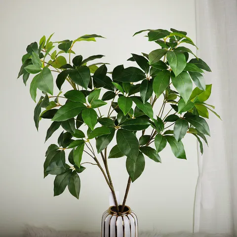 Artificial Money Tree Leaf Branch PE Fake Plant Stem For Hotel Wedding Home Decor Green Foliage Floral Arrangement