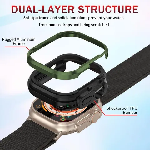 Smartwatch Protective Case For Smart Watch Ultra Series Metal TPU Anti Fall Bumper Cover Watch Accessories