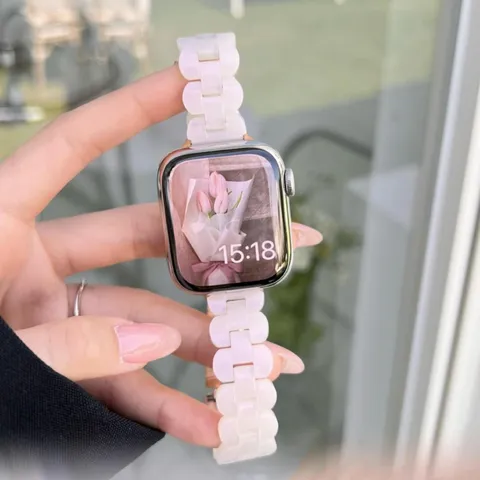 Harz Blütenblatt Uhrenarmband Für Smartwatch Ersatzarmband Luxus Floral Kettenarmband Für Armband Zubehör