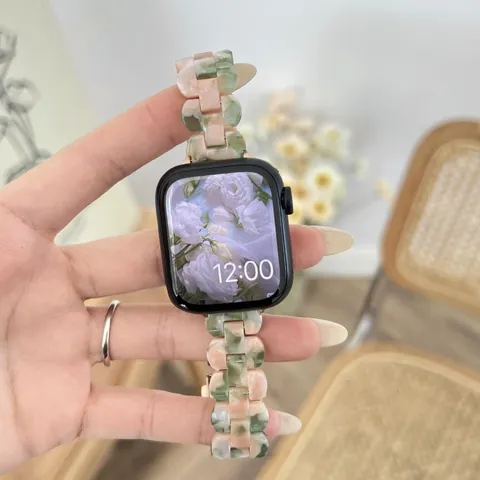 Harz Blütenblatt Uhrenarmband Für Smartwatch Ersatzarmband Luxus Floral Kettenarmband Für Armband Zubehör