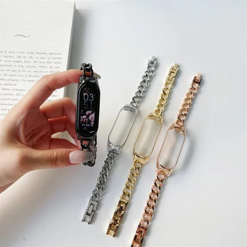 Correa de Repuesto de Banda de Smartwatch de Cadena de Metal para Rastreador de Fitness