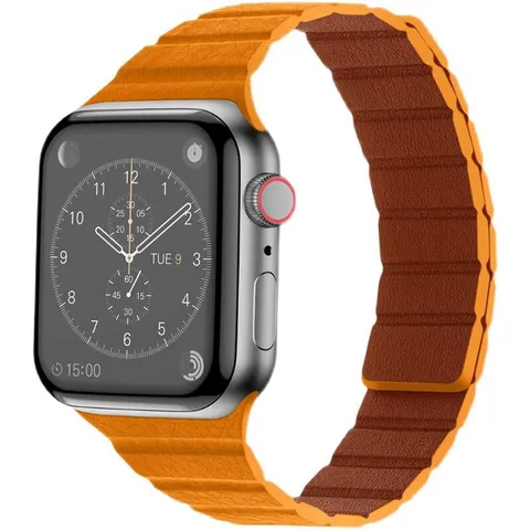 Magnetic Leather Loop Strap For Smartwatch Replacement Band Slim Wristband Compatible