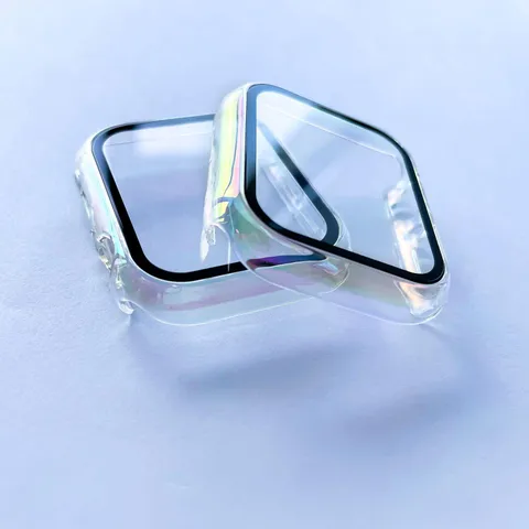 Kleurrijke Gegalvaniseerde PC Beschermhoes Met Gehard Glas Screen Protector Voor Smartwatch Accessoires
