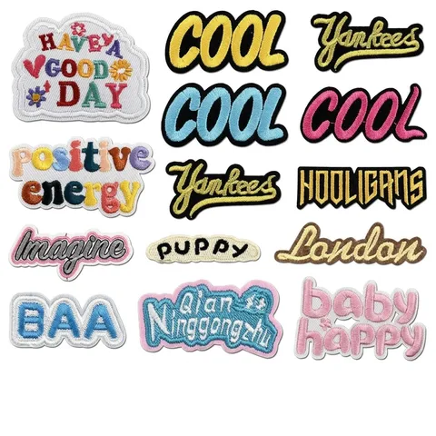 Écussons Brodés Lettres Colorées Style Dopamine Thermocollants Applique Alphabet En Tissu Pour Vêtements Sacs Décor