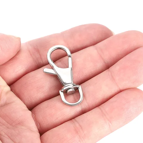 Mosquetón para Perro de Acero Inoxidable 316 Gancho de Resorte Giratorio Llaveros Hallazgos de Fabricación de Joyería DIY Conector