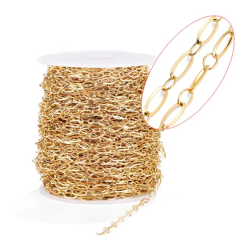 Cadena de Acero Inoxidable Chapado en Oro Plata Cadena de Alambre Triangular DIY Collar Accesorios de Joyería Cadena Hecha a Mano
