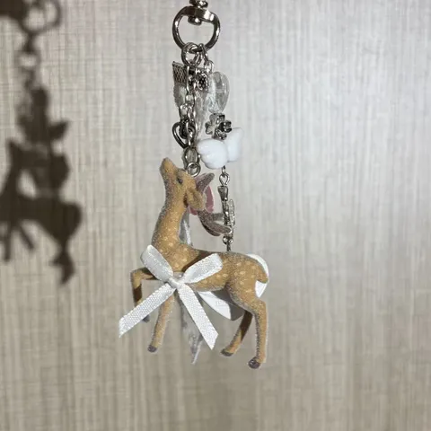 Cadena para Teléfono Estilo Coreano Encaje Ciervo Hecha a Mano Abalorios Corazón Rosa Colgante Ins Accesorios para Móvil