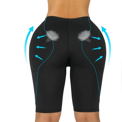 Women High Waist Butt Lifting Shapewear Pants With Sponge Pads Hip Enhancer Tummy Control Seamless Underwear Plus Size Shorts