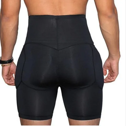 Men High Waist Body Shaper Butt Lifter Padded Underwear Polyester Tummy Control Hip Enhancer Breathable Shapewear