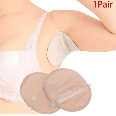 Almohadillas para Sudor de Axila de Algodón Ajustables para Mujer Protectores de Sudor Reutilizables Beige Par