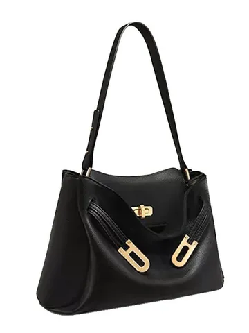 Women New Kelly Style Lock Handbag PU Leather Large Capacity Versatile Commute Shoulder Crossbody Underarm Bag For Daily Use