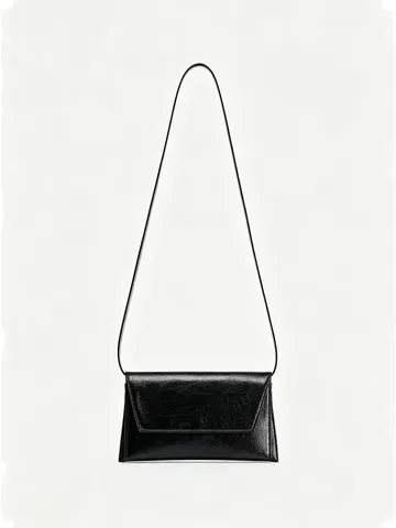 Luxury Minimalist Flap Shoulder Bag For Women PU Leather Solid Color Commuter Crossbody Wallet Clutch Purse Daily Work