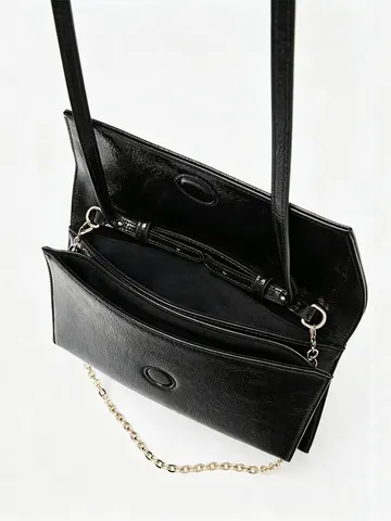 Luxury Minimalist Flap Shoulder Bag For Women PU Leather Solid Color Commuter Crossbody Wallet Clutch Purse Daily Work