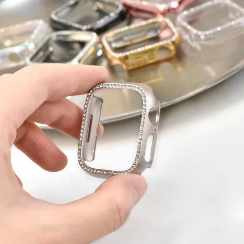 Rhinestone Smartwatch Schutzhülle PC Galvanisiert Bling Bumper Cover Für Smartwatch Serie Zubehör