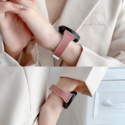 Genuine Leather Smart Watch Band Compatible With Huawei GT2 GT3 Pro 22mm Crazy Horse Pattern Magnetic Folding Clasp Replacement Strap