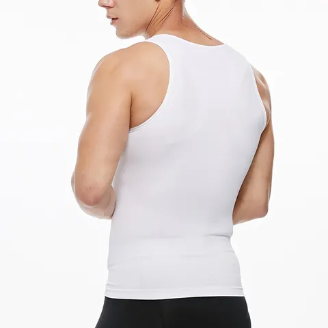 Men's Seamless Compression Vest Body Shaper Tank Top Breathable Tummy Control Slimming Shapewear Undershirt For Sports Fitness Daily