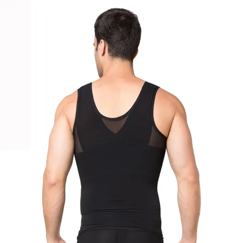 Men Shapewear Compression Tank Top Tummy Control Body Shaper Slimming Vest Breathable Mesh Sport Fitness Undershirt