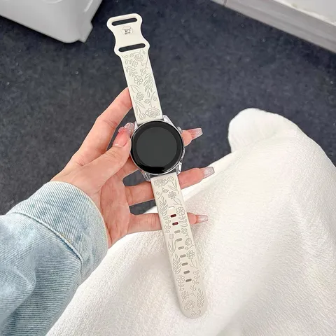 Cinturino per Smartwatch in Silicone Cinturino di Ricambio Con Motivo a Fiore di Rosa Embossed Compatibile Con Accessori Smart Watch Huawei