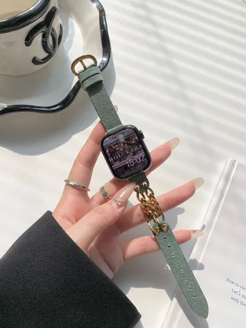 Vintage Denim Metallkette Uhrenarmband Kompatibel Für Apple Watch Ultra Series Armband Mode Armbanduhr Zubehör