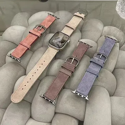 Kasjmier Leer Suède Smartwatch Vervangend Bandje Voor Dames Elegante Comfortabele Dagelijkse Draagbare Polsband Compatibele Strap