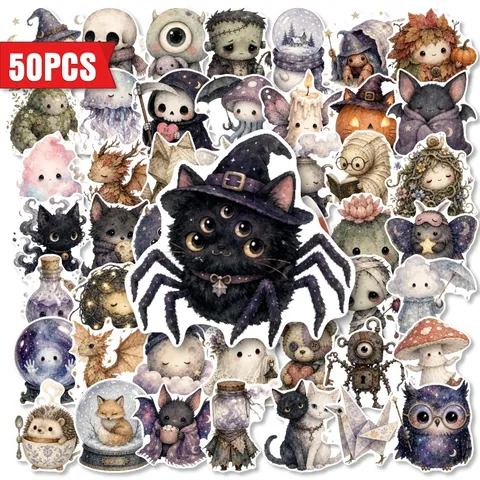 Halloween Süße Kleine Monster Aufkleber Wasserdicht PVC Selbstklebend Abziehbilder Für Tagebuch Notizbuch Handyhülle Dekoration