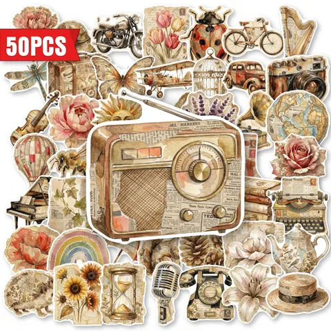 Retro Scrapbook Aufkleber Wasserdicht PVC Dekorative Aufkleber Für Tagebuch Notizbuch Handytasche DIY Handwerk Zubehör