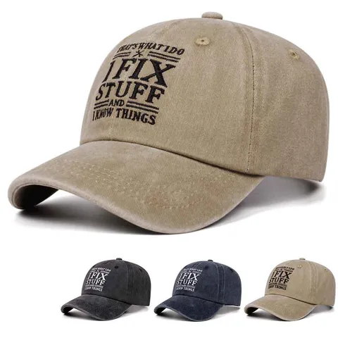 Vintage Washed Cotton Baseball Cap Unisex Adjustable Sun Protection Dad Hat Embroidered Letter Outdoor Sport Hat