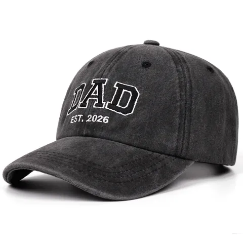 Berretto da Baseball in Cotone Lavato Vintage DAD MOM Lettere Ricamate Cappello Regolabile Protezione Solare all'Aperto