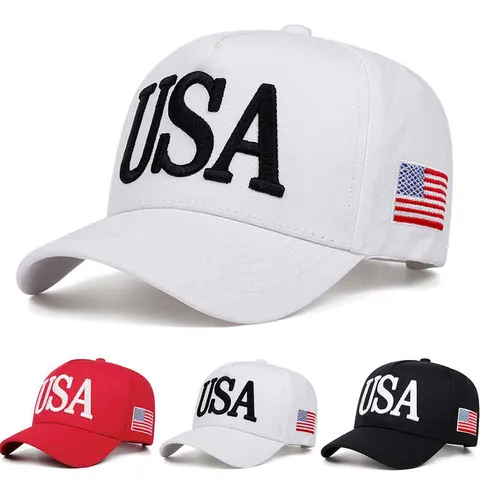 Berretto da Baseball in Cotone Unisex Ricamo Bandiera USA Dad Hat Regolabile Cappello da Sole per Sport all'Aria Aperta Cappello a Tesa Curva