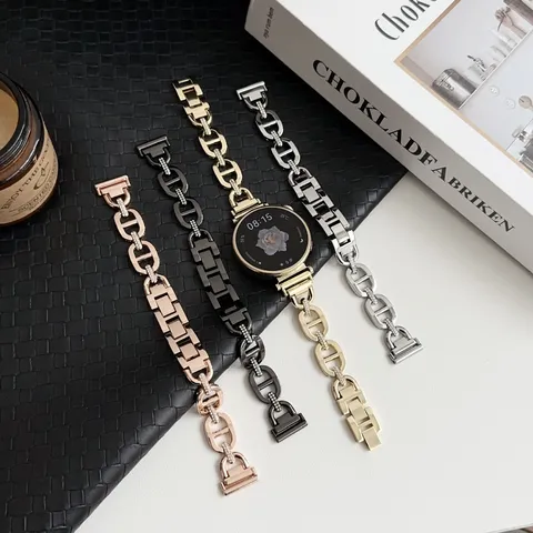 Cinturino per Orologio in Metallo e Strass di Lusso Catena di Ricambio Compatibile Con Smartwatch Accessorio di Gioielleria alla Moda Quotidiana
