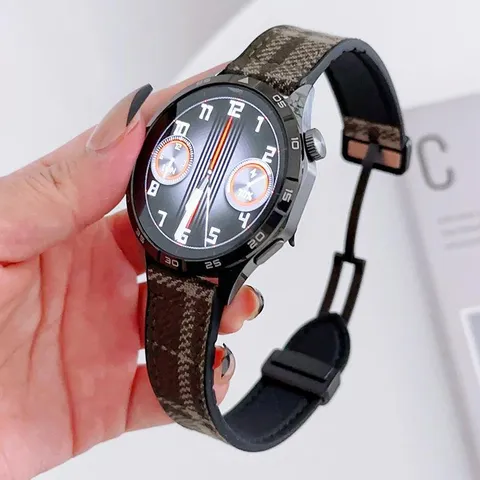 Smartwatch Band Woolen Silicone Composite Folding Magnetic Clasp Replacement Strap For Huawei Samsung Garmin Watch Accessories