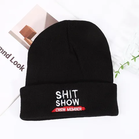 Berretto in Maglia Caldo Invernale Unisex Casual Lettera Ricamata Acrilico Cappello