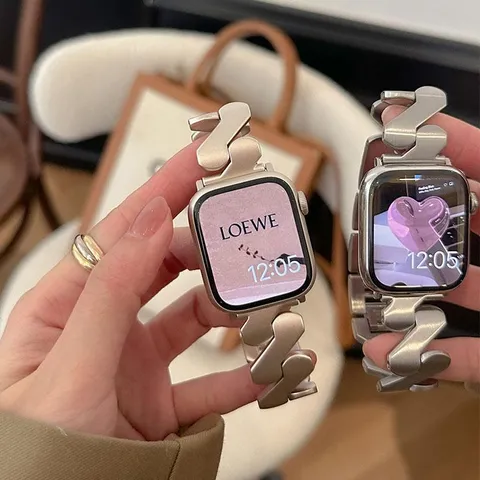Wellenmuster Metall Uhrenarmband Für Smartwatch Sternenlicht Edelstahl Ersatzarmband Mode Armband