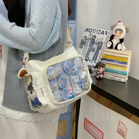 Bolso Bandolera Ventana Transparente Estilo Universitario Japonés JK