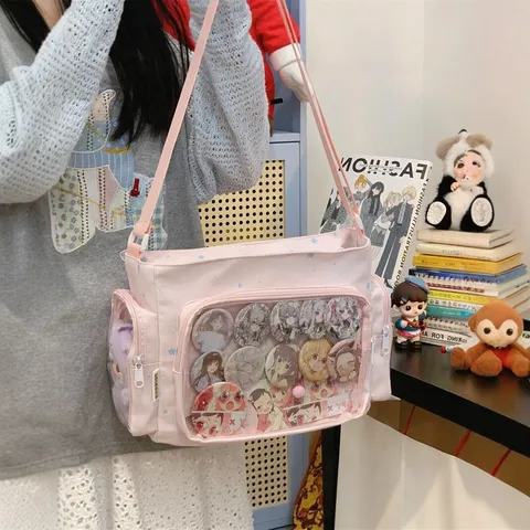 Bolso Bandolera Ventana Transparente Estilo Universitario Japonés JK