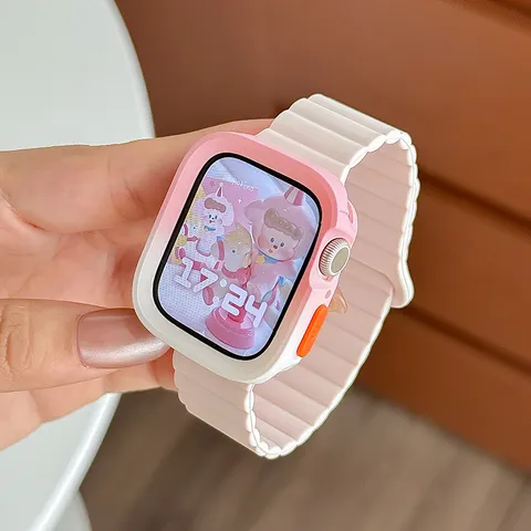 Cinturino per Orologio in Silicone Magnetico con Custodia Protettiva per Apple Watch Ultra Serie Cinturino di Ricambio