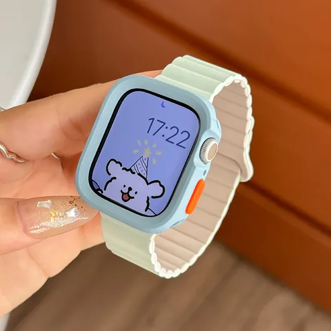 Cinturino per Orologio in Silicone Magnetico con Custodia Protettiva per Apple Watch Ultra Serie Cinturino di Ricambio