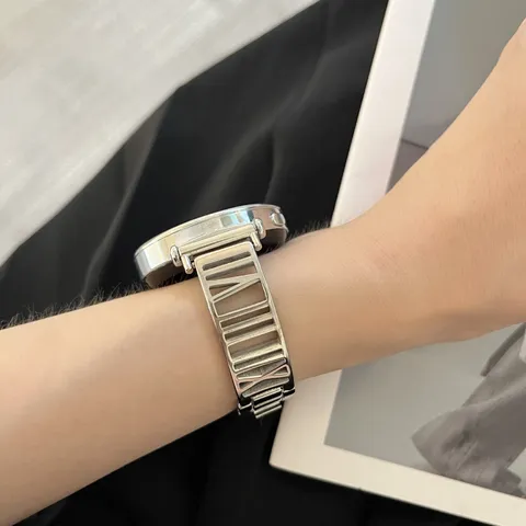 Edelstahl Metall Smartwatch Armband Römische Ziffer Durchbrochen Armreif Ersatz Für Samsung Huawei Watch