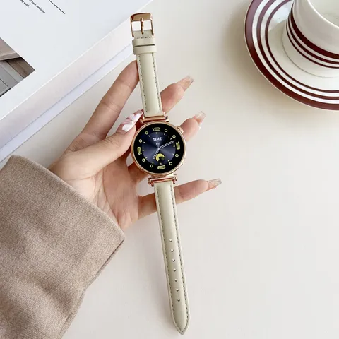 Bracelet de Rechange pour Montre Connectée en Cuir Véritable Bracelet Minimaliste pour Accessoires Smartwatch Huawei