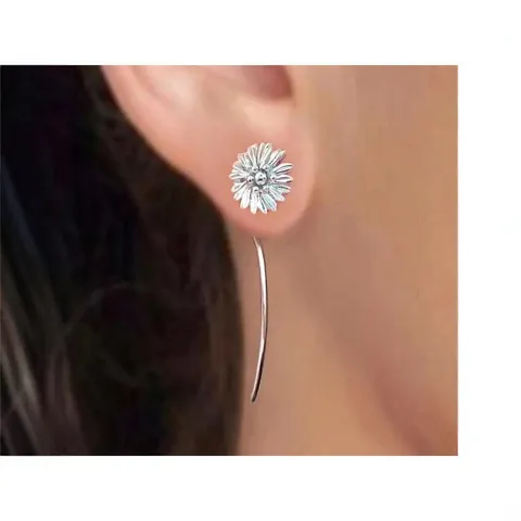 Minimalista Lega Girasole Lungo Nappa Orecchio Catena Donne Elegante Floreale Orecchini Pendenti Moda Gioielli Regalo
