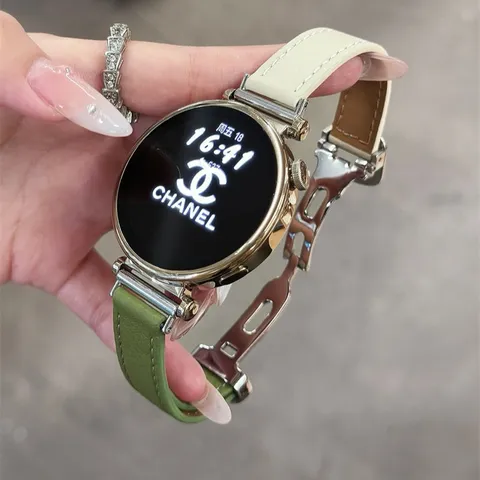 Bracelet de Montre en Cuir Véritable Pour Huawei GT4 GT5 GT3 Watch 2 Pro Boucle en Forme de D Bracelet de Remplacement