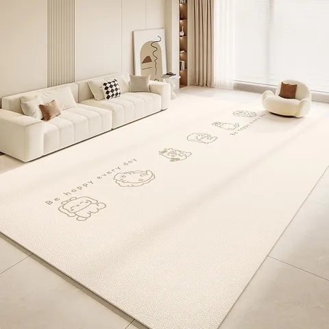 Minimalist PVC Floor Mat Waterproof Oil-Proof Kitchen Rug Non-Slip Easy Clean Bedroom Bedside Area Carpet For Living Room Home Decor