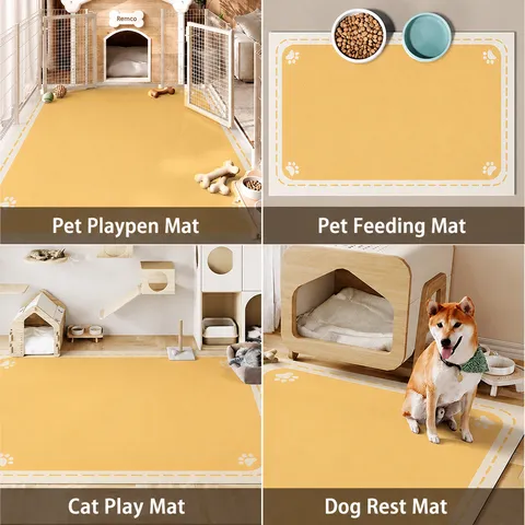 Waterproof PVC Pet Mat Oil-Proof Living Room Floor Mat For Pet Fence Noise Reduction Wear Resistant Easy Clean Pet Placemat