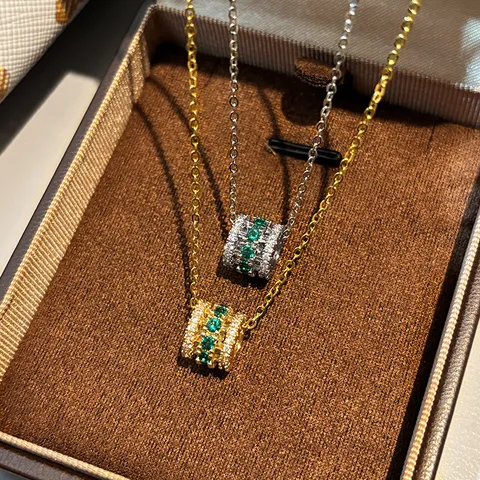 Französischer Leichter Luxus Titanstahl Strass Taillenverkleinerung Anhänger Halskette Damen Einfache Vielseitige Schlüsselbeinkette Schmuck