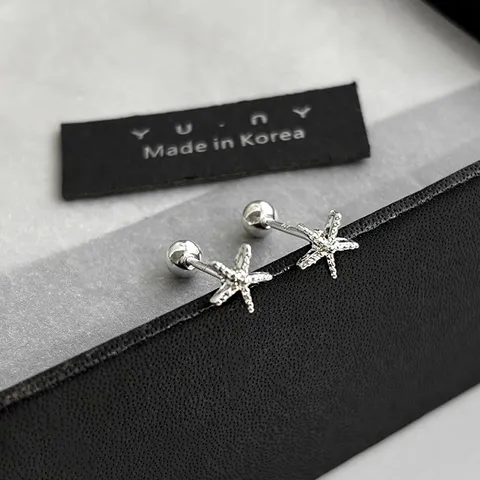 Seestern Ohrstecker Kupfer Strass Mit 925 Sterlingsilber Ohrstecker-Stift Süßer Und Cooler Stil Schmuck