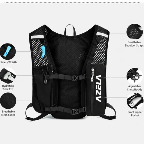 Zaino da Corsa Leggero Gilet di Idratazione Impermeabile Borsa da Ciclismo Maratona Traspirante Sport All'aperto