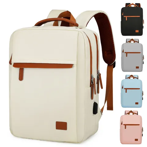 Men Business Casual Laptop Backpack Large Capacity Travel Commuter Bag Waterproof Oxford Cloth USB Charging Backpack